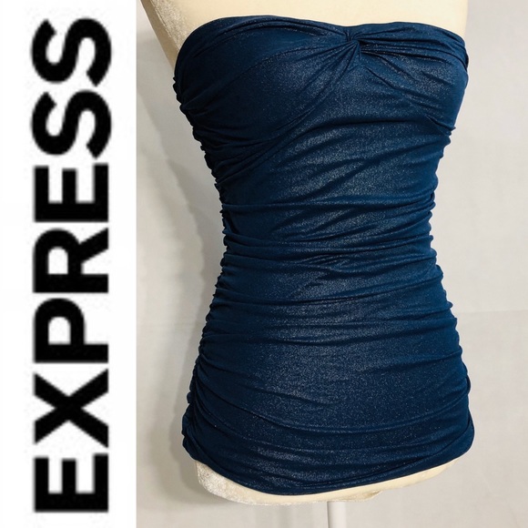 Express Tops - EXPRESS Women’s Strapless top NAVY BLUE Sz S